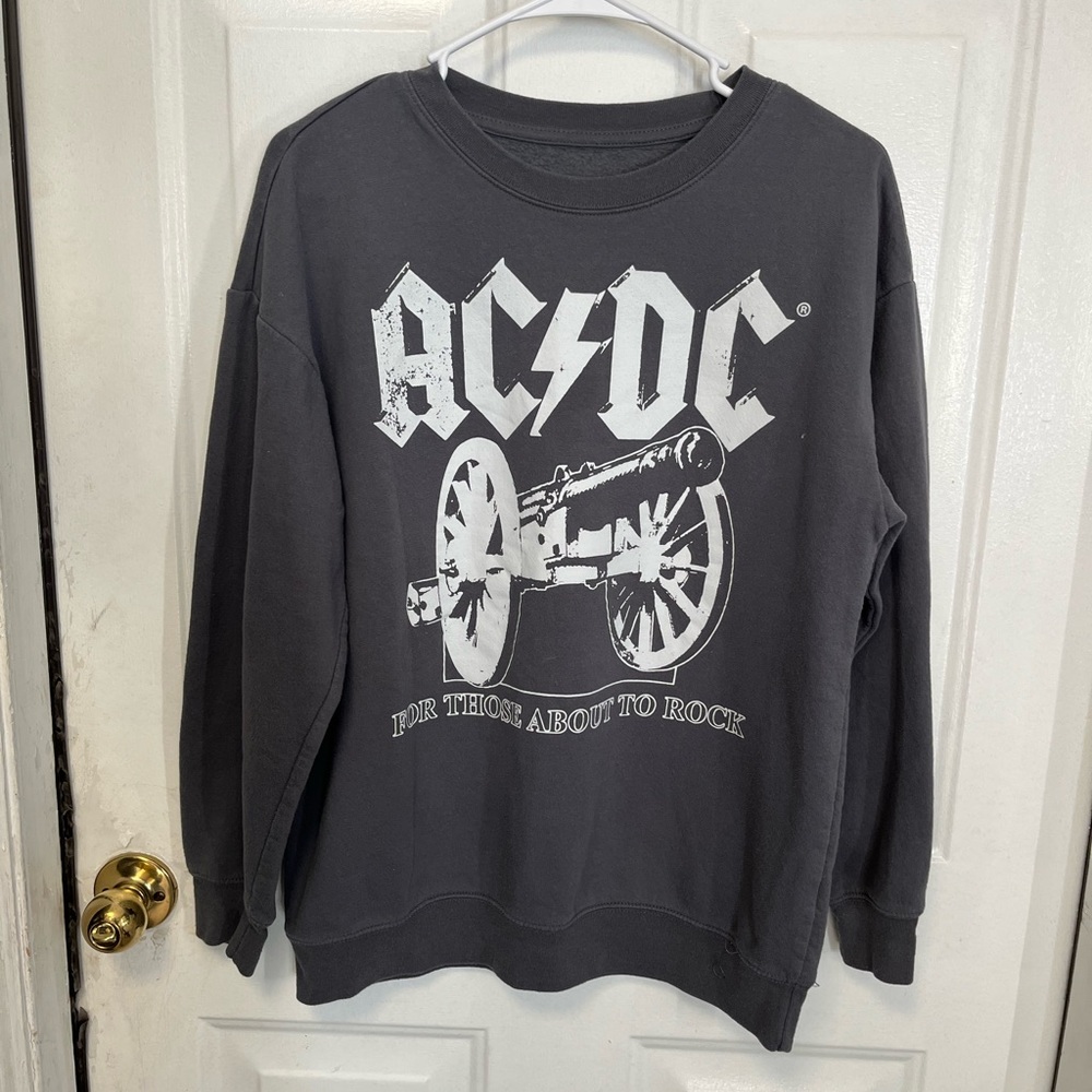 AC/DC gray medium Crewneck Sweatshirt - Picture 1 of 3